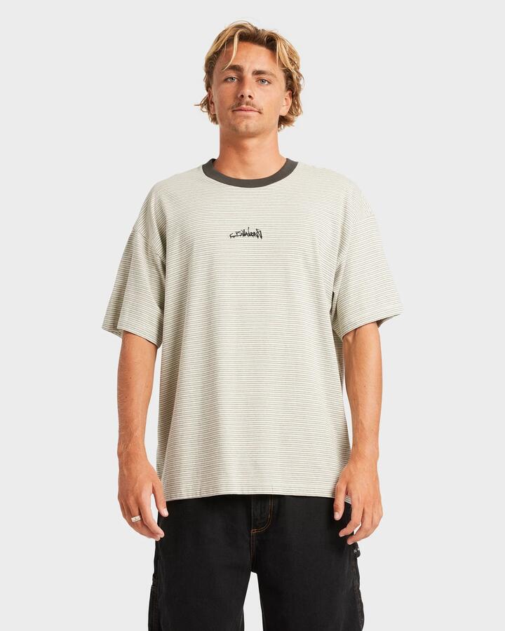 Image of T-Shirts. Product name - Billabong Mens Absence Stripe T-Shirt Chino in Chino colour by brand - Billabong