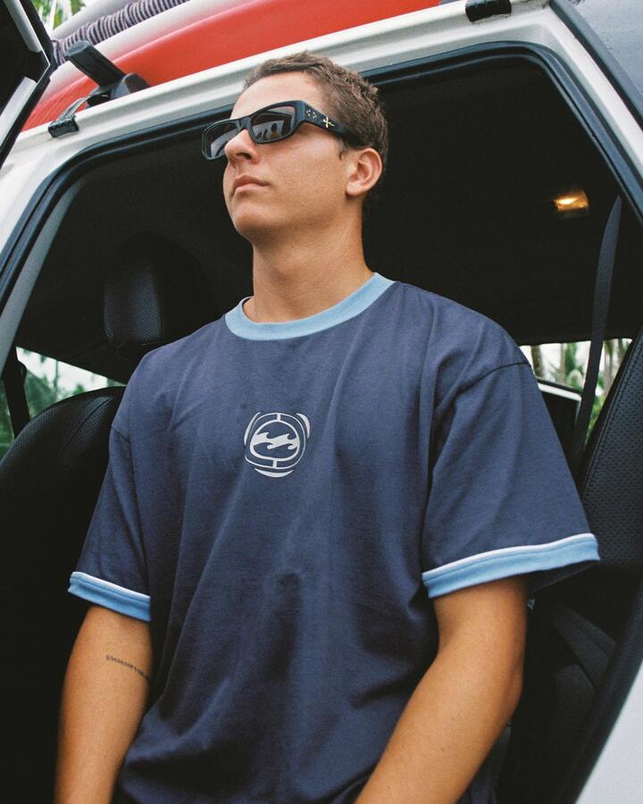 Image of T-Shirts. Product name - Billabong Mens Spec Ringer T-Shirt Vintage Navy in Vintage Navy colour by brand - Billabong