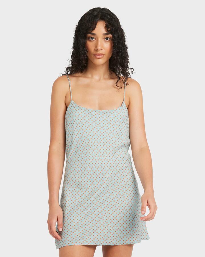 Image of Dresses. Productname: RVCA - Womens Macarthur Mini Dress - Mist Blue - in Mist Blue colour by brand - RVCA