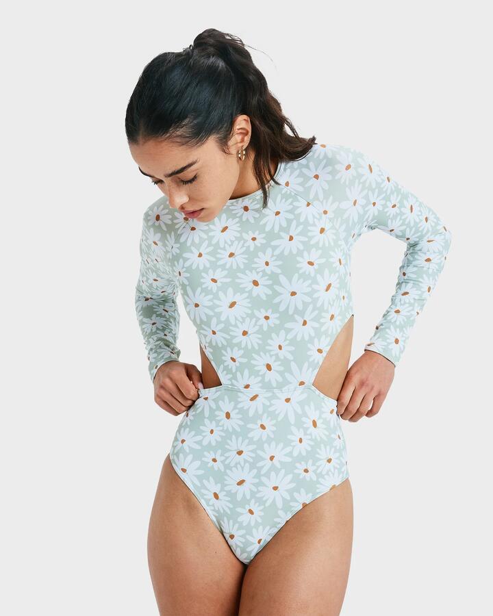 Image of Coats & Jackets. Productname: Roxy - Womens Dream Floral One Piece Rash Vest - Laurel Green Dream Big Floral - in Laurel Green Dream Big Floral colour by brand - Roxy