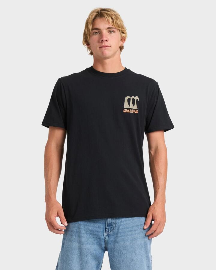Image of T-Shirts. Product name - Quiksilver Mens Abstract Chaos T-Shirt Black in Black colour by brand - Quiksilver