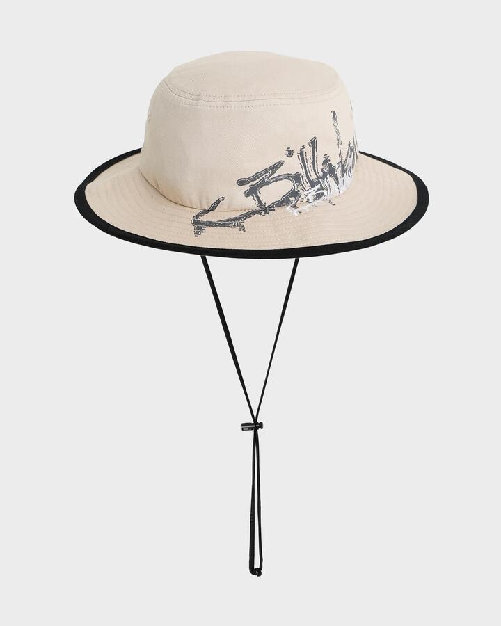 Image of Hats. Product name - Billabong Mens Script Boonie Bucket Hat Stone in Stone colour by brand - Billabong