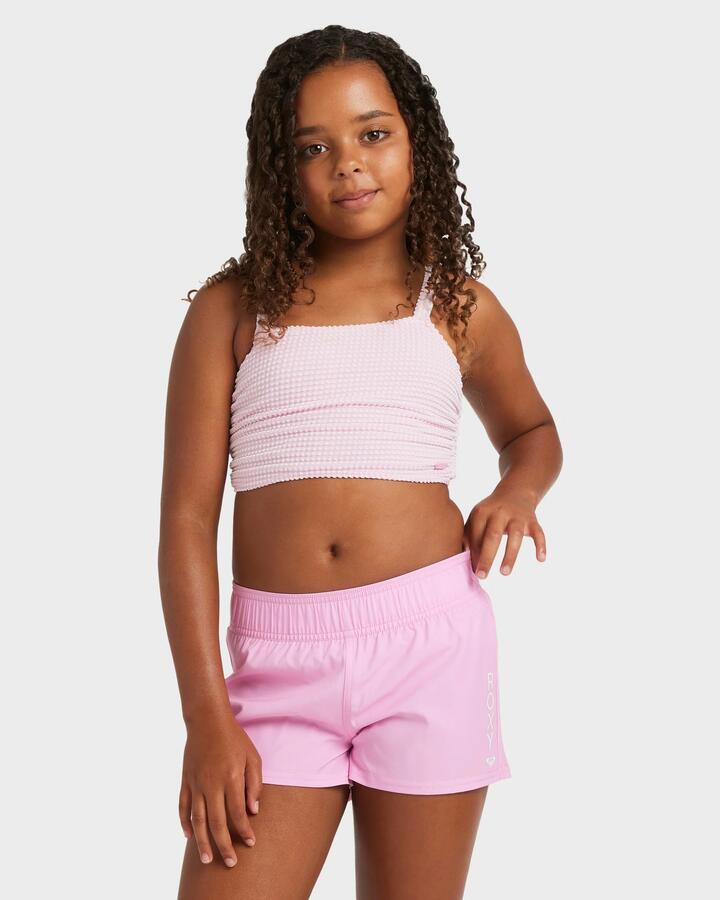 Image of Swimwear. Product name - Roxy Girls 8-16 Essentials Boardshorts Bonbon in Bonbon colour by brand - Roxy