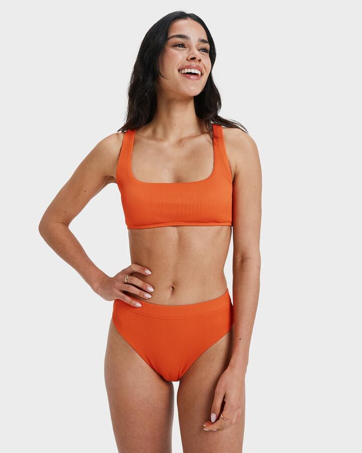 Image of Swimwear. Product name - Roxy Womens Roxy Love Bikini Bottom Tigerlily in Tigerlily colour by brand - Roxy