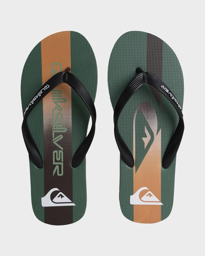 Image of Sandals. Productname: Quiksilver Mens Moncata Thongs Black/Green/Brown - in Black/Green/Brown colour by brand - Quiksilver