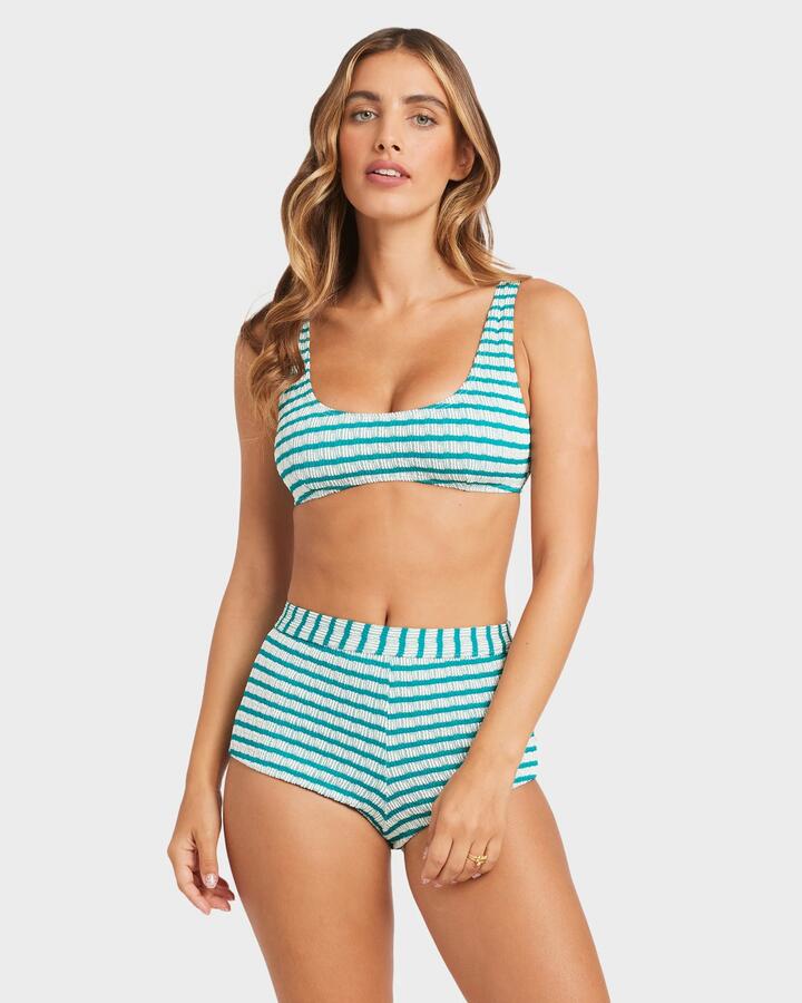 Image of Swimwear. Product name - Billabong Womens Wavey Daze Avalon Bikini Bottom Deep Sea in Deep Sea colour by brand - Billabong