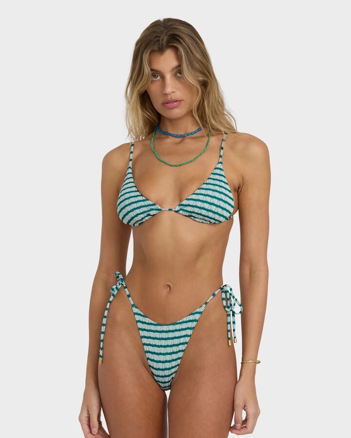 Image of Swimwear. Product name - Billabong Womens Wavey Daze Tie Side Hike Bikini Bottom Deep Sea in Deep Sea colour by brand - Billabong