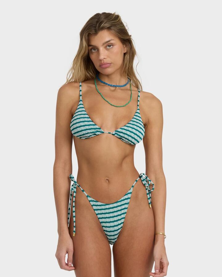 Image of Swimwear. Product name - Billabong Womens Wavey Daze Slide Tall Triangle Bikini Top Deep Sea in Deep Sea colour by brand - Billabong
