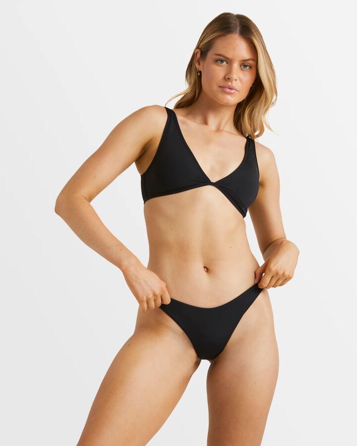 Image of Swimwear. Product name - Billabong Womens Sol Searcher Hike Bikini Bottom Black Pebble in Black Pebble colour by brand - Billabong