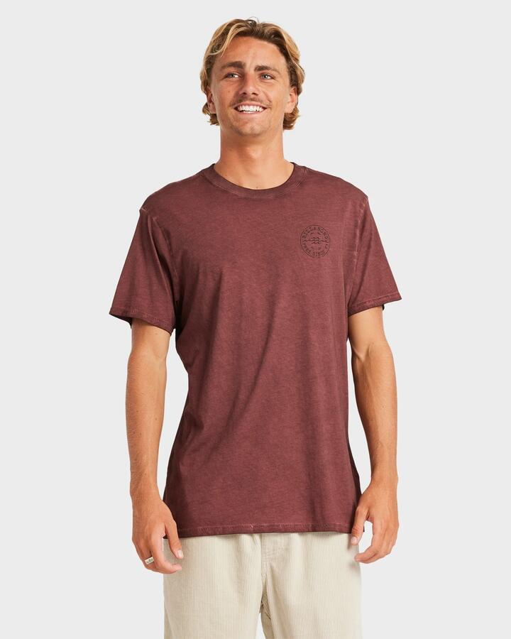 Image of T-Shirts. Product name - Billabong Mens Big Wave Daz T-Shirt Plum in Plum colour by brand - Billabong