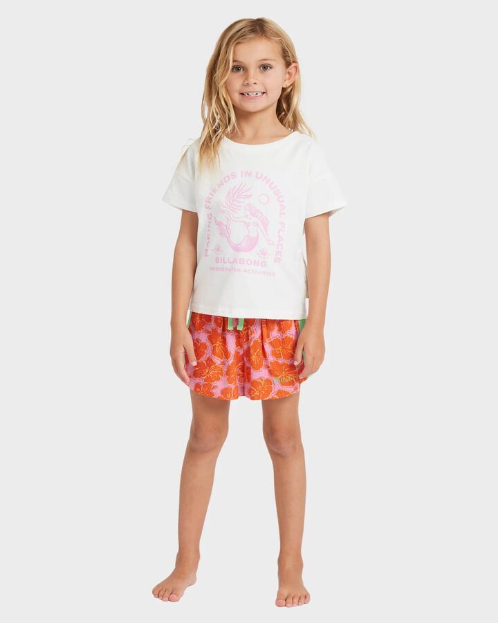 Image of T-Shirts. Product name - Billabong Girls 2-7 Friends In Place T-Shirt Salt Crystal in Salt Crystal colour by brand - Billabong