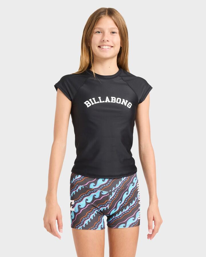 Image of a model wearing Shorts. Product name - Billabong Girls 8-16 Sea Level Surf Short Off Black in Off Black colour by brand - Billabong