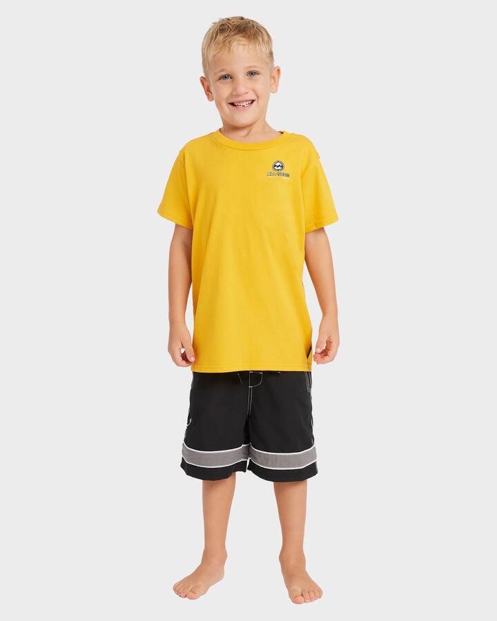 Image of Swimwear. Product name - Billabong Boys 2-7 Throw On 13" Boardshorts Black in Black colour by brand - Billabong