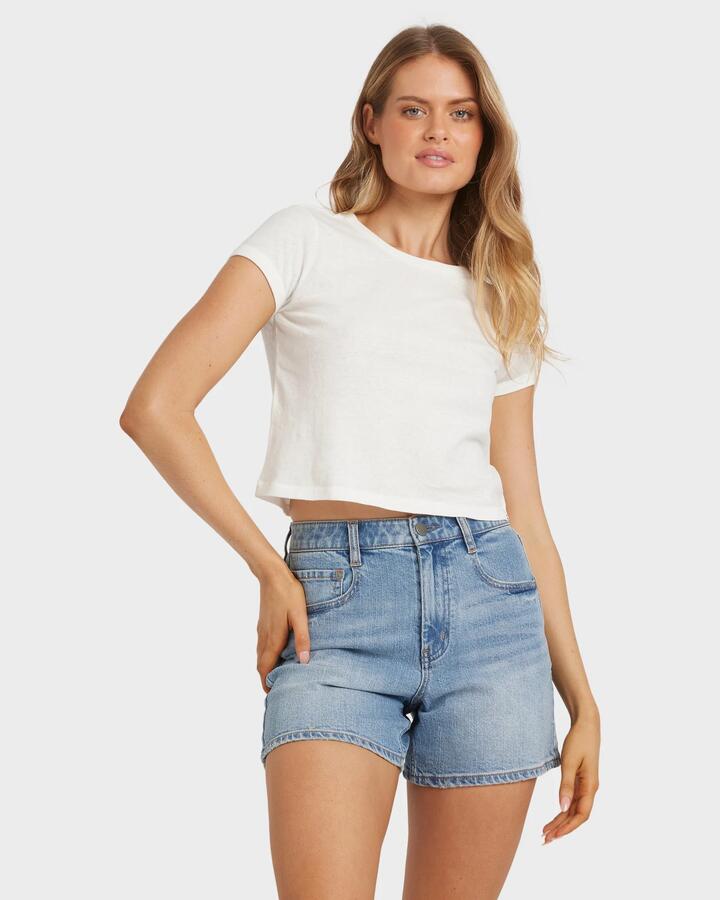 Image of T-Shirts. Product name - Billabong Womens Daily T-Shirt Salt Crystal in Salt Crystal colour by brand - Billabong