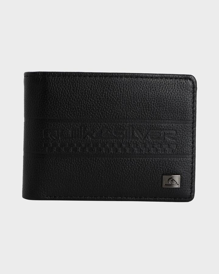 Image of Wallets & Money Clips. Productname: Quiksilver Mens Gut Fiver Leather Wallet Black - in Black colour by brand - Quiksilver