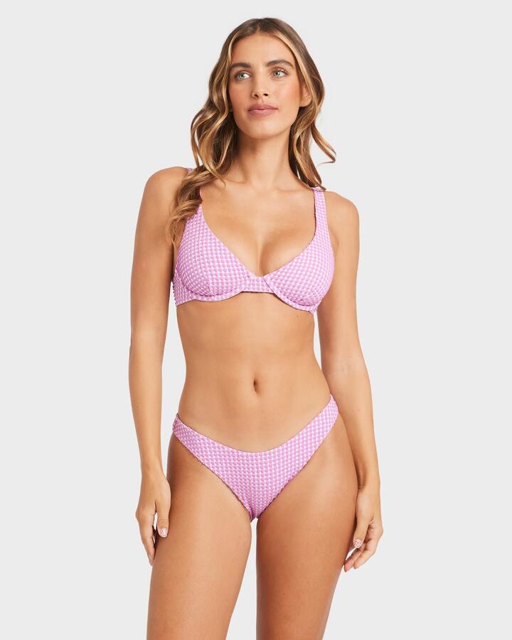 Image of Swimwear. Product name - Billabong Womens Mini Wave Check Bikini Bottom Barbados in Barbados colour by brand - Billabong