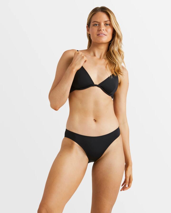 Image of Swimwear. Product name - Billabong Womens Sol Searcher Reese Underwire Bikini Top Black Pebble in Black Pebble colour by brand - Billabong