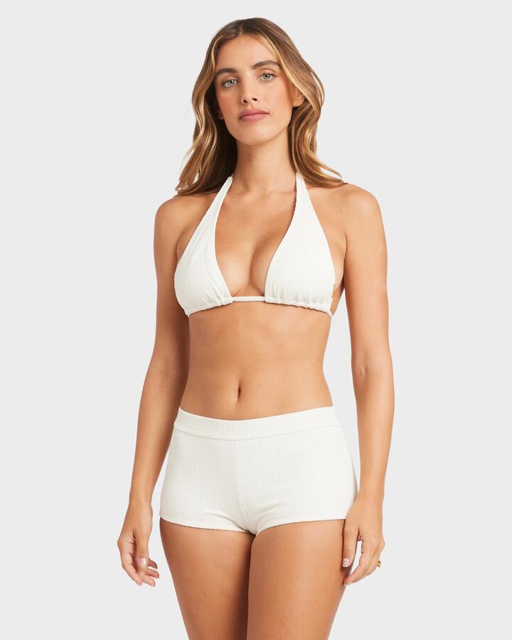 Image of a model wearing Shorts. Productname: Billabong Womens Sunrays Baja Surf Short Salt Crystal - in Salt Crystal colour by brand - Billabong