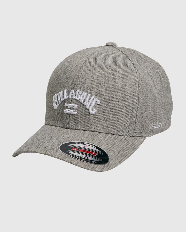 Image of Hats. Product name - Billabong Mens Arch Flexfit Cap Light Grey Heather in Light Grey Heather colour by brand - Billabong
