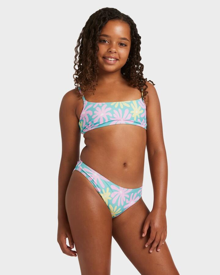Image of Accessories. Product name - Roxy Girls 8-16 Flower Lover Two Piece Coastal Shade Flipper in Coastal Shade Flipper colour by brand - Roxy