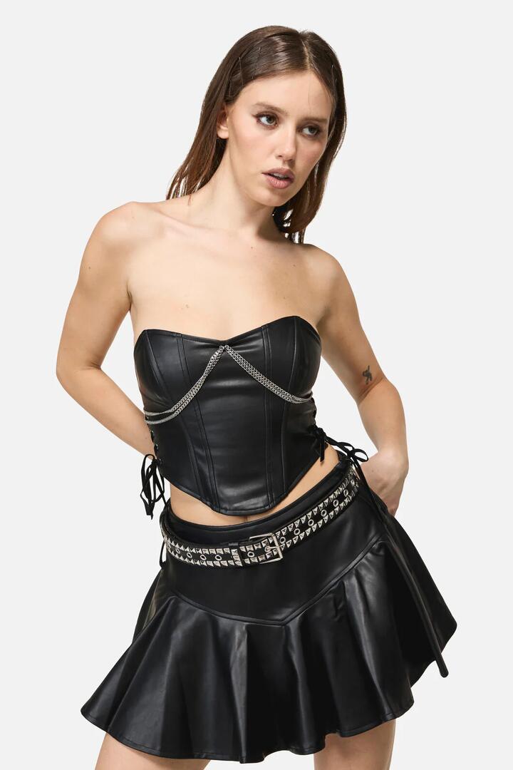 Image of Belts. Product name - Pyramid Stud Border Belt in Black colour by brand - Black Friday
