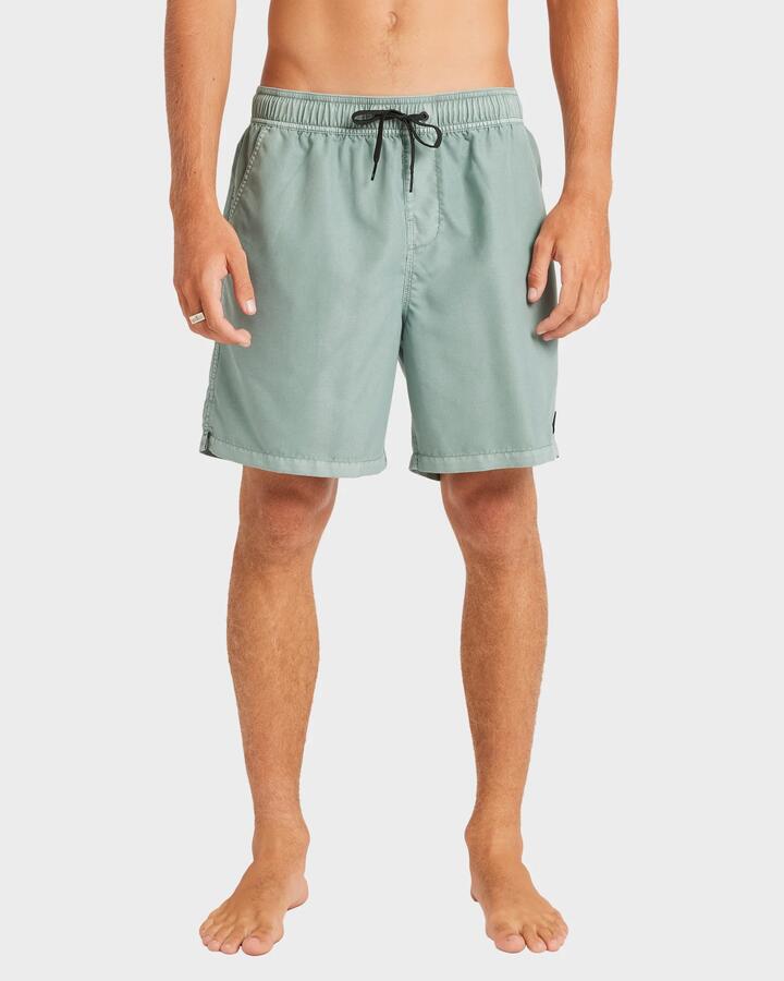 Image of Swimwear. Product name - Billabong Mens All Day Overdye Layback 17" Boardshorts Jade in Jade colour by brand - Billabong