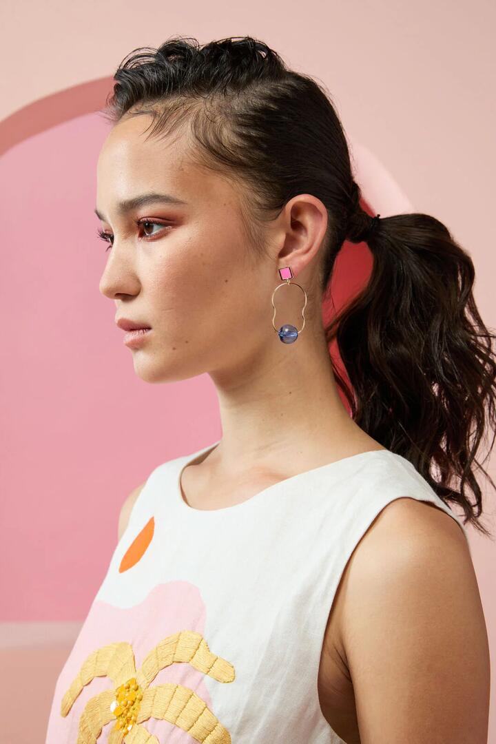 Image of Earrings. Productname: Hibiscus Earring in Multi colour by brand - Gorman