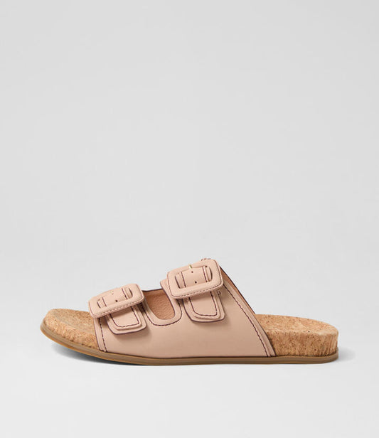 Image of Slippers. Productname: Newtee Nude Leather Slides in NUDE colour by brand - MIDAS