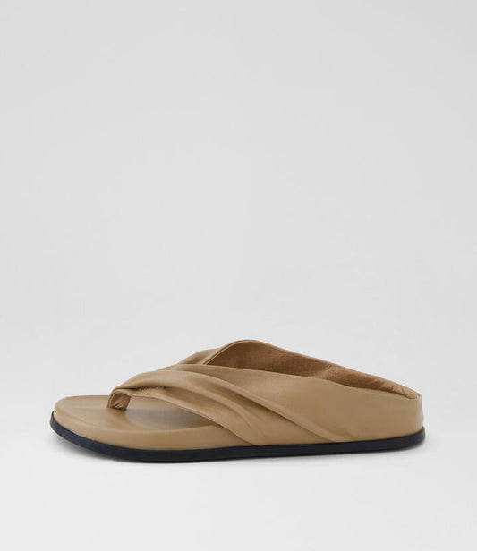 Image of Sandals. Productname: Hedley Taupe Leather Thongs in TAUPE colour by brand - MOLLINI
