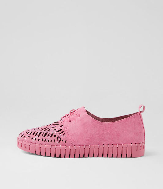 Image of Sneakers. Productname: Harlow Pink Suede Sneakers in PINK-PINK SOLE colour by brand - MIDAS
