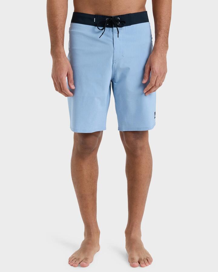 Image of Swimwear. Product name - Quiksilver Mens Highline Straight 19" Boardshorts Ashley Blue in Ashley Blue colour by brand - Quiksilver