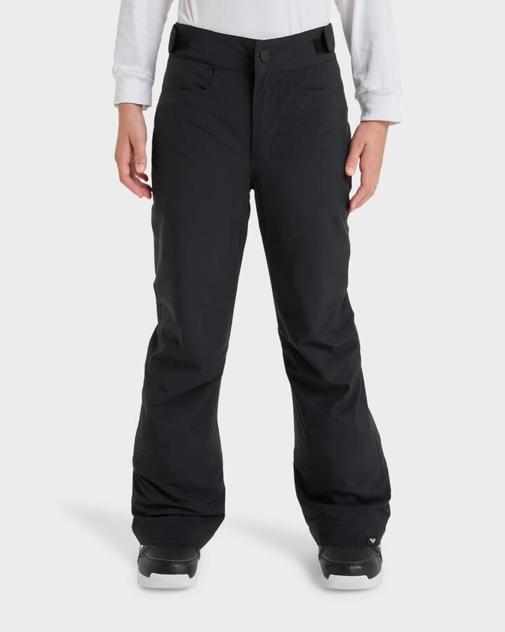Image of a model wearing Pants. Product name - Roxy Girls 8-16 Backyard Snow Pants True Black in True Black colour by brand - Roxy