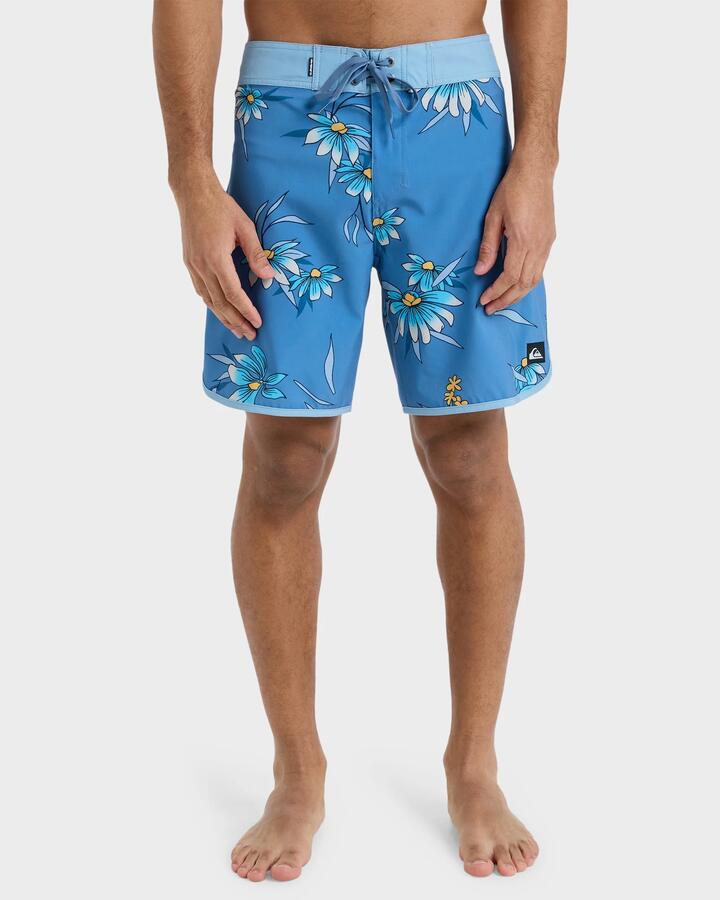 Image of Swimwear. Product name - Quiksilver Mens Surfsilk 18" Boardshorts Coronet Blue Costal Floral in Coronet Blue Costal Floral colour by brand - Quiksilver