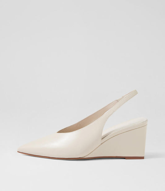Image of Boots. Productname: Luisah Cream Leather Wedges in CREAM colour by brand - MOLLINI