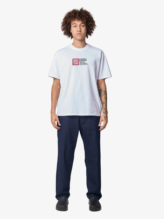 Image of a model wearing Tops. Productname: S-Double Fantastico Ss Tee in White colour by brand - S-Double