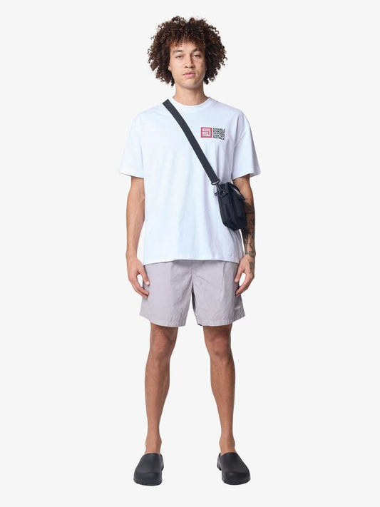Image of a model wearing Tops. Productname: S-Double City Cube Ss Tee in White colour by brand - S-Double