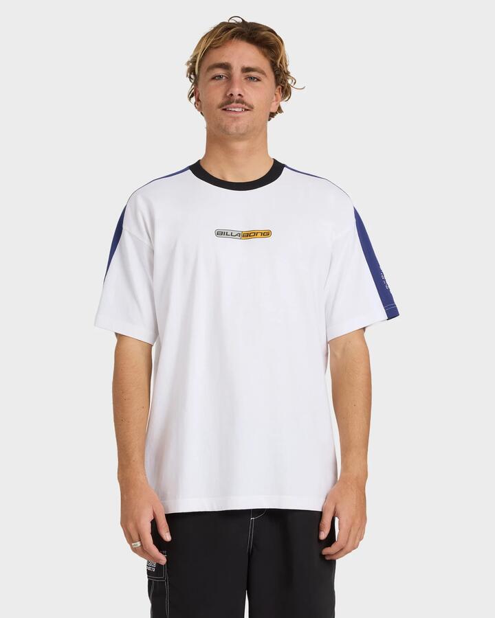 Image of T-Shirts. Product name - Billabong Mens Spec 73 Iconic T-Shirt White in White colour by brand - Billabong