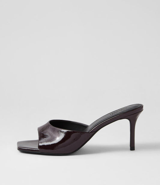 Image of Sandals. Productname: Preetence Burgundy Patent Leather Sandals in BURGUNDY colour by brand - MOLLINI