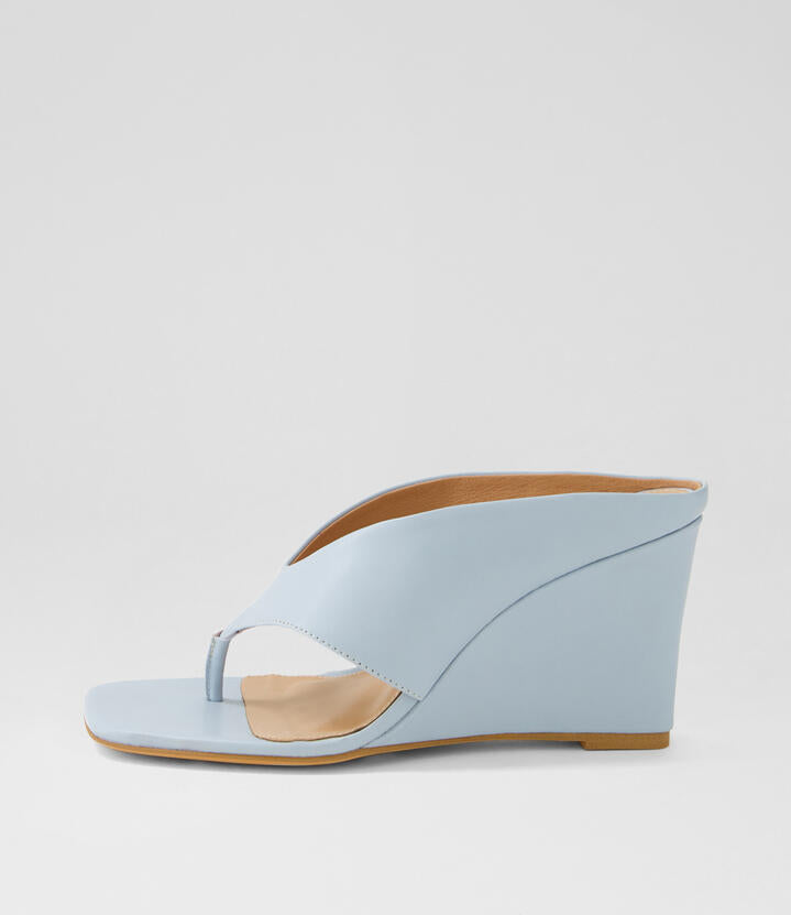 Image of Sandals. Productname: Alssa Pale Blue Leather Sandals in Pale Blue colour by brand - MOLLINI