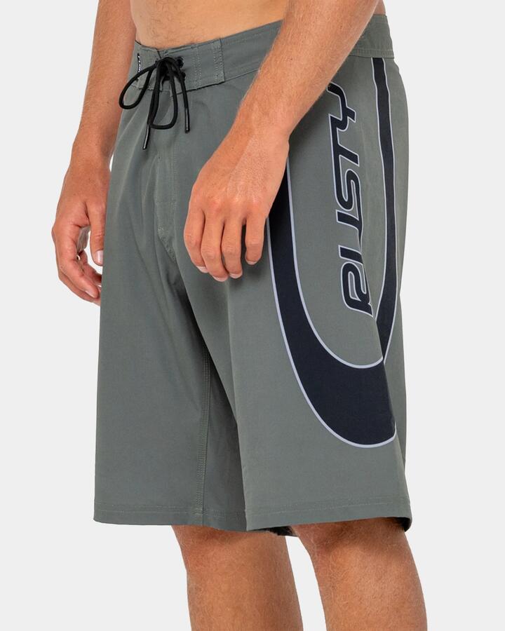 Image of Swimwear. Product name - Rusty Mens Charger Fixed Waist 21" Boardshorts Army Green in Army Green colour by brand - Rusty