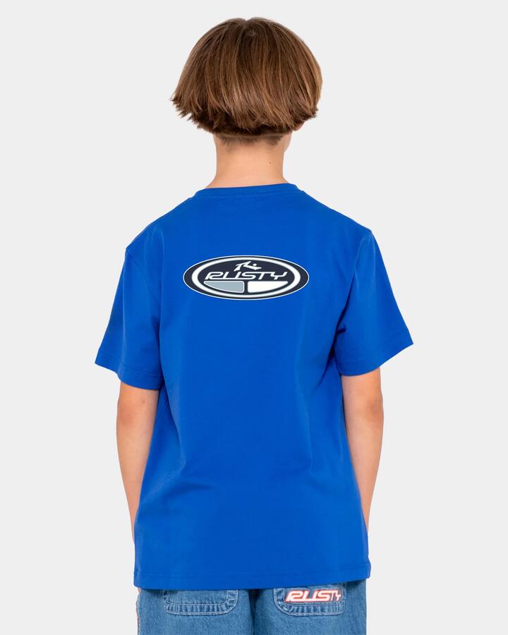 Image of T-Shirts. Product name - Rusty Boys 8-14 Faden T-Shirt Royal Blue in Royal Blue colour by brand - Rusty