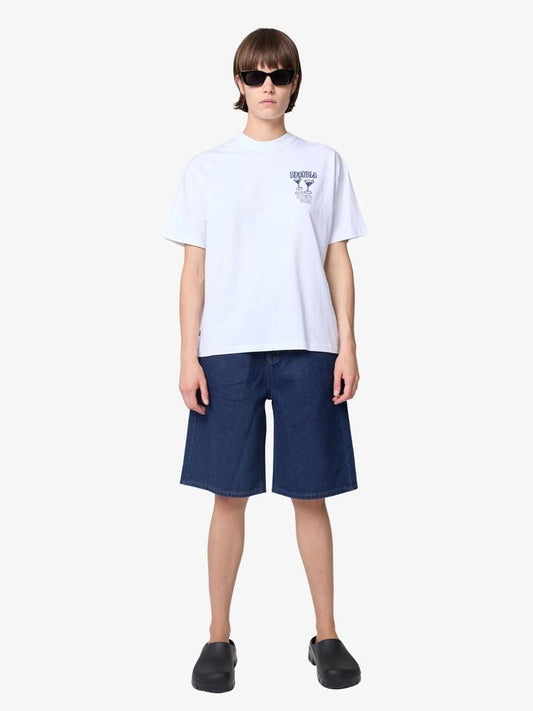 Image of a model wearing Tops. Productname: S-Double Time To Relax Tee in WHITE colour by brand - S-Double