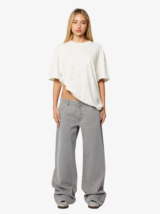 Image of a model wearing Denim. Productname: Abrand 99 Baggy Crystal Jeans in CRYSTAL colour by brand - Abrand
