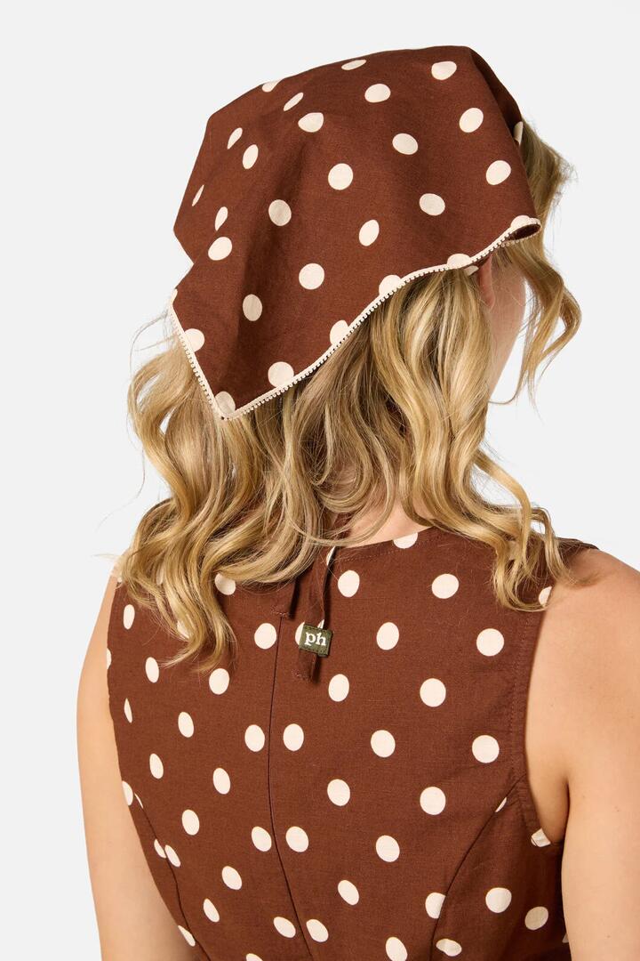 Image of Accessories. Productname: Chocolate Spot Head Scarf in Chocolate colour by brand - Princess Highway
