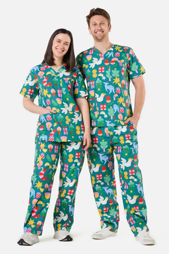 Image of a model wearing Uniforms & Workwear. Productname: Wattle & Wonder Scrub Set in Green colour by brand - Scrubs With Love