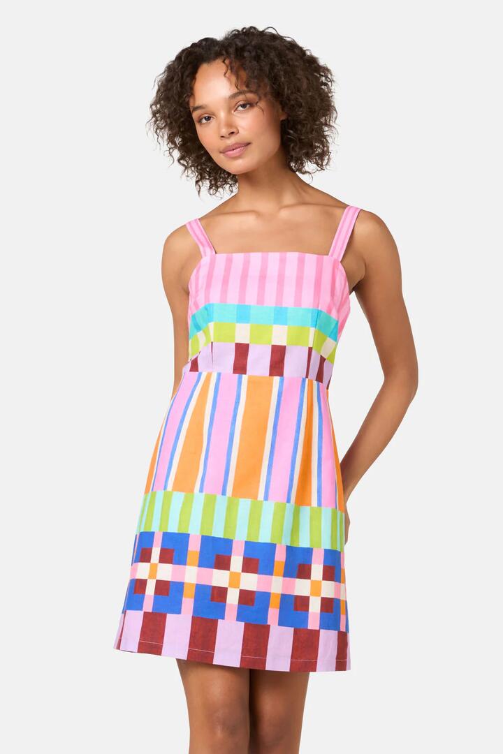 Image of Dresses. Productname: Holiday Stripe Mini Dress in Print colour by brand - Gorman