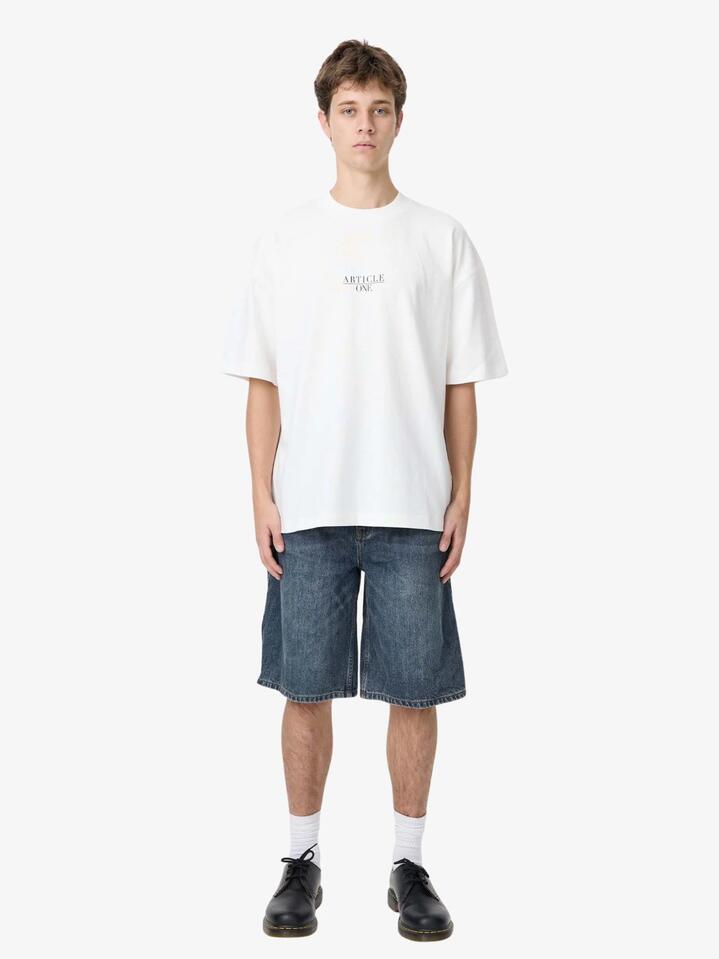 Image of T-Shirts. Productname: Article One Nice Serif Tee in White colour by brand - Article One