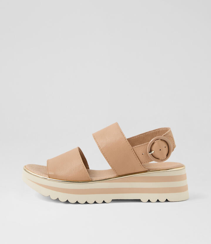 Image of Sandals. Productname: Heckin Cappuccino Leather Sandals in CAPPUCCINO colour by brand - MIDAS