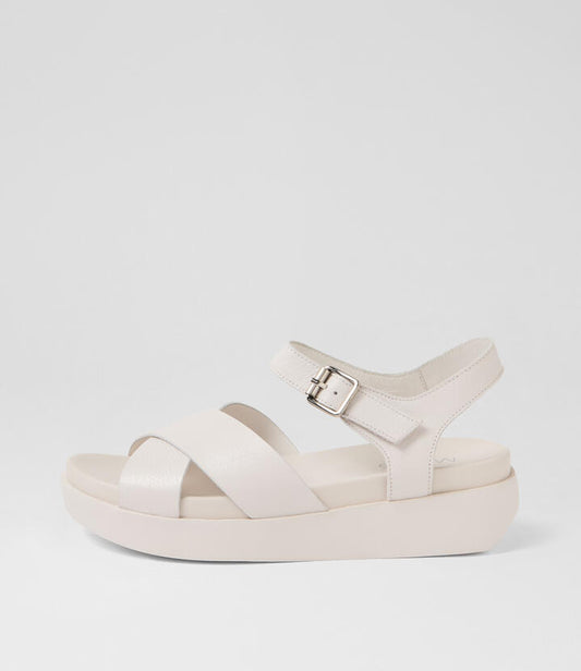 Image of Sandals. Productname: Sigma Vanilla Leather Sandals in VANILLA-VANILLA SOLE colour by brand - MIDAS