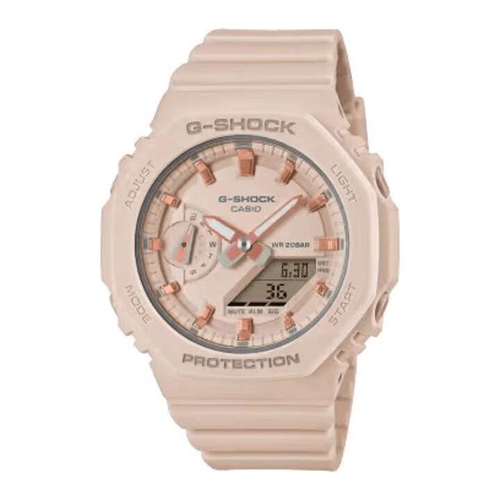 Image of Watches. Productname: Casio G Shock Ladies Cream Watch GMA-S2100-4A in Watch colour by brand - Casio G Shock